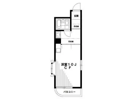 三翔諏訪の森ハイツ(ワンルーム/1階)の間取り写真