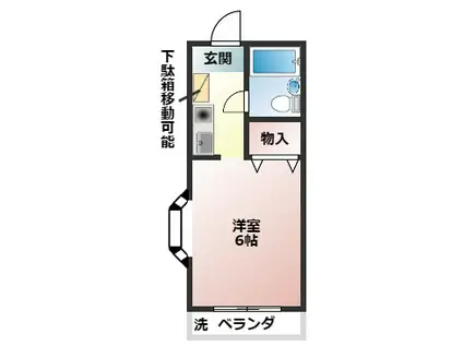 ノムラハイツ(1K/2階)の間取り写真