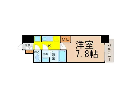 S-RESIDENCE志賀本通(1K/2階)の間取り写真