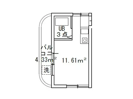 プラスリノ高円寺(ワンルーム/2階)の間取り写真