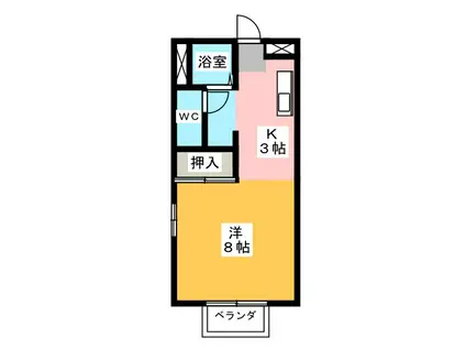 サンヴェール道悦(ワンルーム/2階)の間取り写真