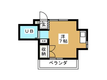 ドームあき(ワンルーム/1階)の間取り写真