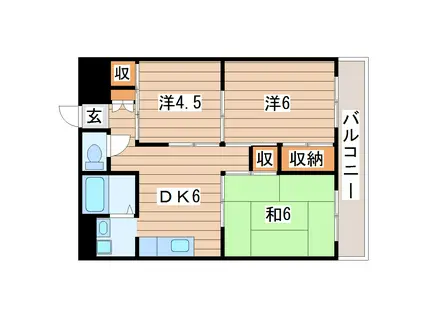 レジデンスレイクサイド(3DK/5階)の間取り写真