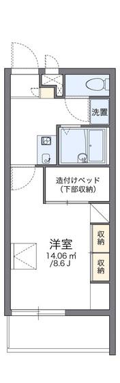 レオパレスFRIENDSII(1K/1階)の間取り写真