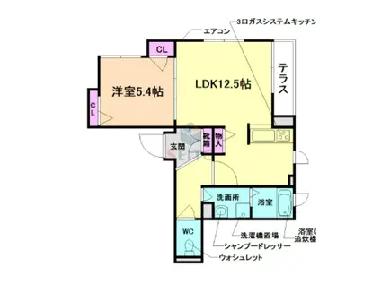 シャーメゾン・レオン(1LDK/1階)の間取り写真