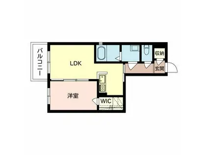 シャーメゾン宝亀(1LDK/2階)の間取り写真