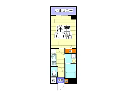 TOCCHI 1番館(1K/1階)の間取り写真
