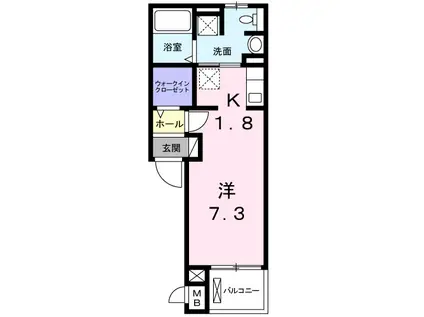 メゾン・ステラ(ワンルーム/2階)の間取り写真