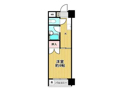東洋プラザ泉尾(1K/9階)の間取り写真