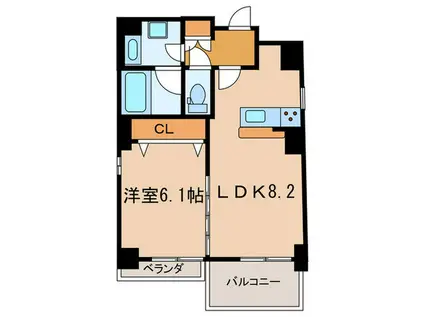 フェリオ経堂(1LDK/1階)の間取り写真