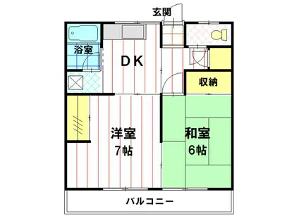 宮前アパート(2DK/1階)の間取り写真