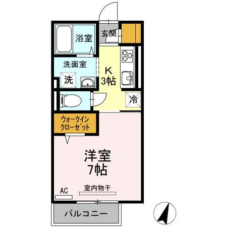 レイ ヴェレーナ(1K/2階)の間取り写真