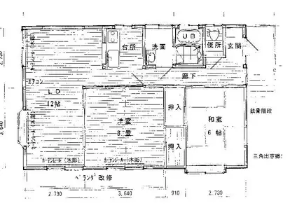 コスモス・I(2LDK/2階)の間取り写真