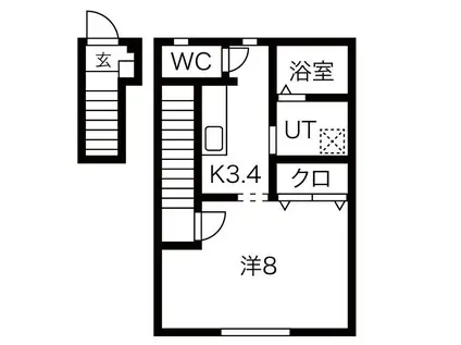 清水館I(1K/2階)の間取り写真