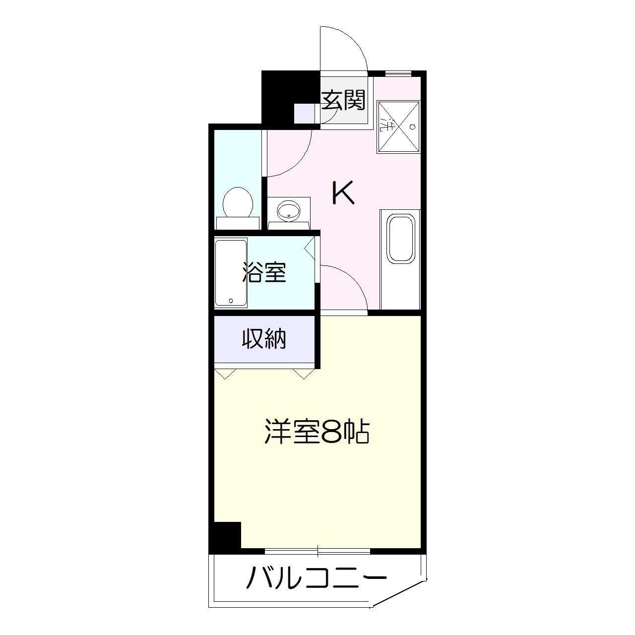 セラセーヌ(1K/1階)の間取り写真
