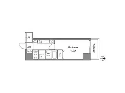 レジデンス名古屋千代田(1K/7階)の間取り写真