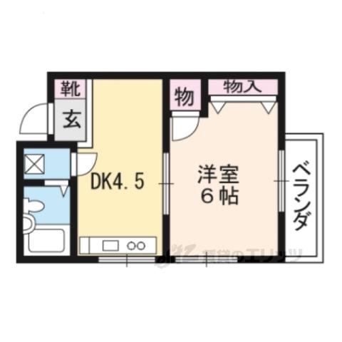 セーターハイツ(1DK/2階)の間取り写真