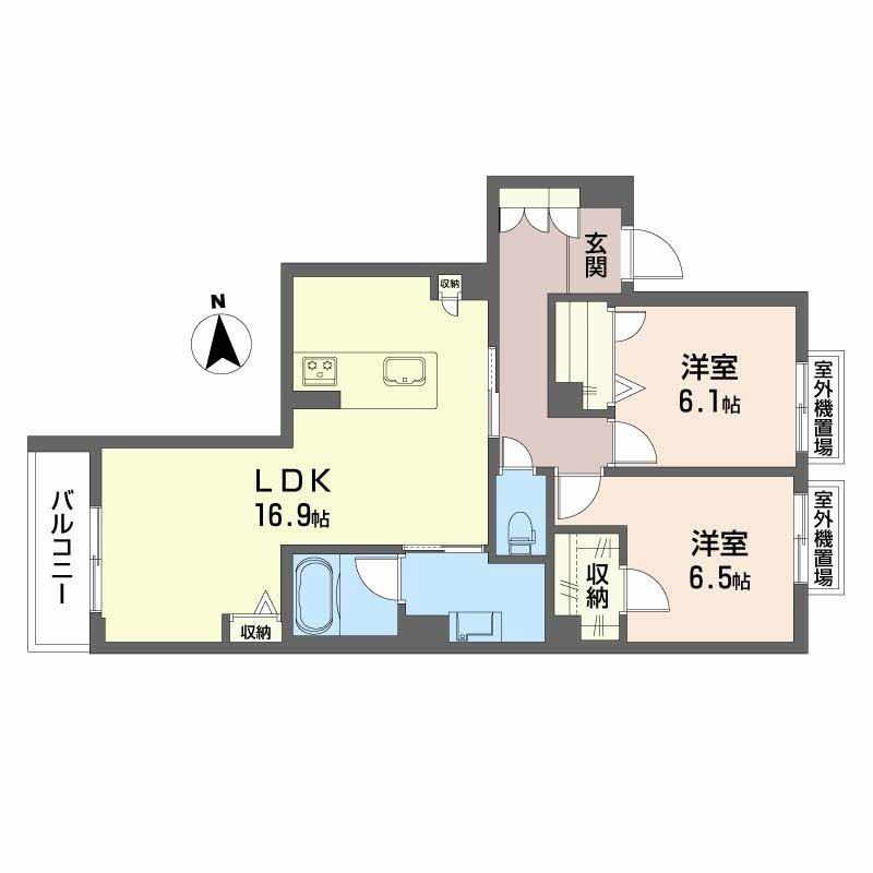 シャーメゾンオーク(2LDK/3階)の間取り写真
