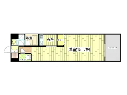 アレクシード晩翠通(1K/2階)の間取り写真