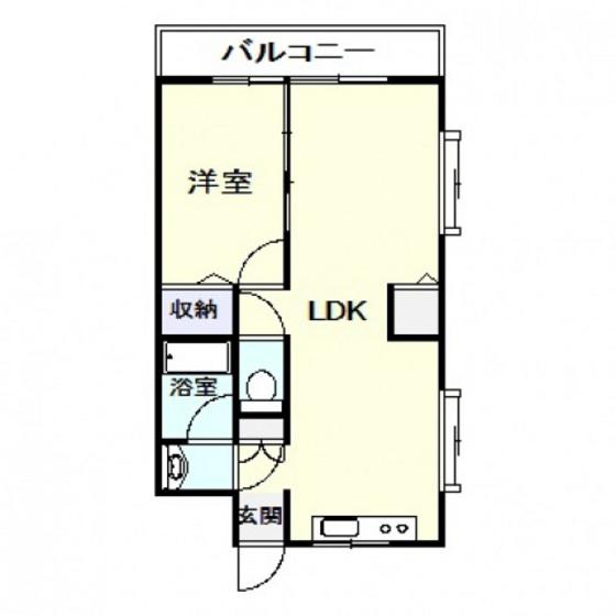 北野ビル(1LDK/4階)の間取り写真