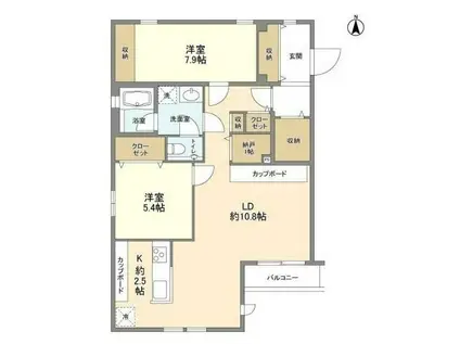 サンフラット(2LDK/2階)の間取り写真