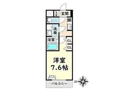 S-RESIDENCE桜本町AWESOME(1K/12階)の間取り写真