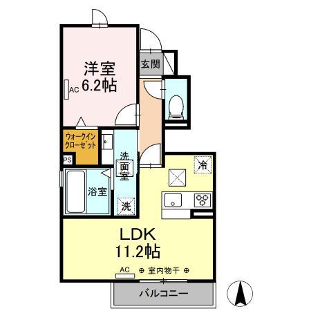 セジュールYUTAKA(1LDK/1階)の間取り写真