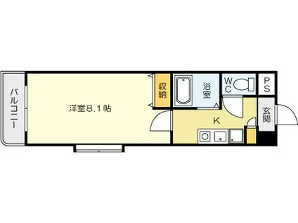 エルム白銀(1K/5階)の間取り写真