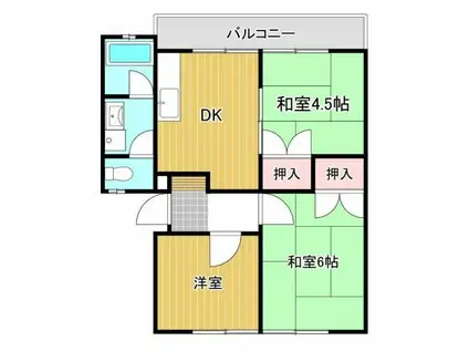 グリーンハイツ高尾A棟(3DK/1階)の間取り写真