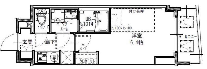 S-RESIDENCE福島玉川TRES(1K/10階)の間取り写真