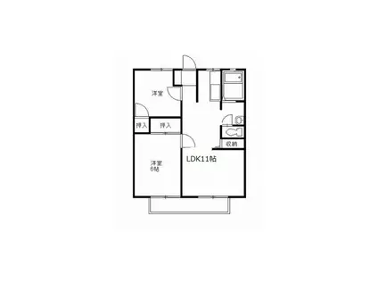 ハイツファミール(3DK/1階)の間取り写真