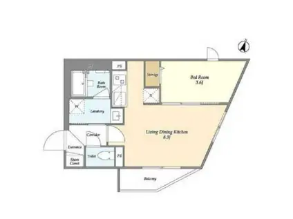 FLUFFY西早稲田(1LDK/2階)の間取り写真