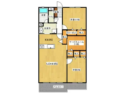 パティオタワー大宮(2SLDK/8階)の間取り写真