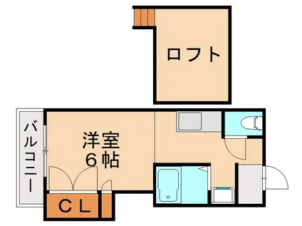 シティベール南高須(1K/2階)の間取り写真