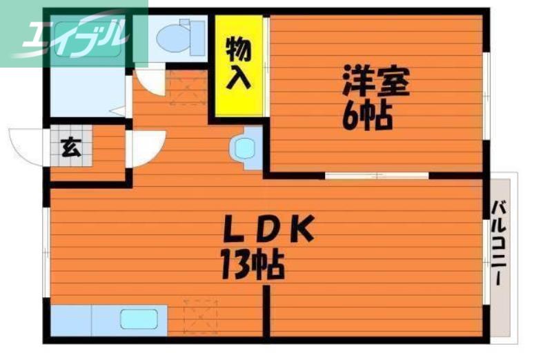 メゾンド・YUKI(1LDK/2階)の間取り写真