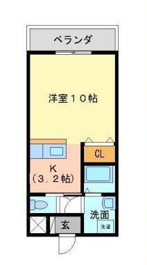 アビーロード(1K/3階)の間取り写真