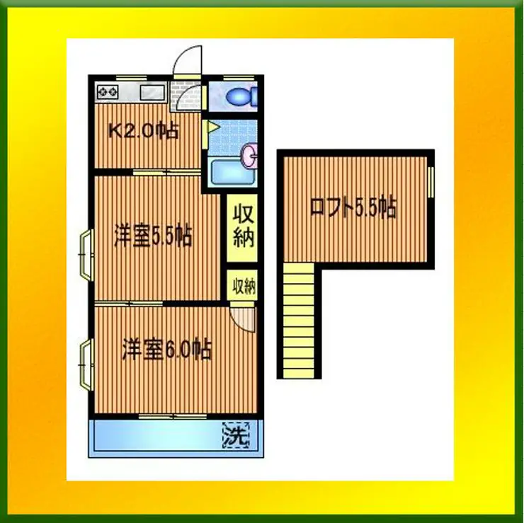 ハイツ中村園B 1階階 間取り