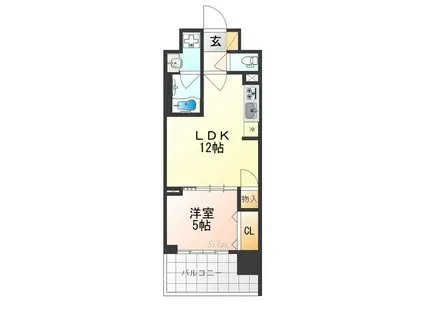 ベラジオ雅び京都三条通(1LDK/9階)の間取り写真