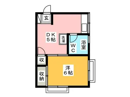 茂木マンション(1DK/4階)の間取り写真