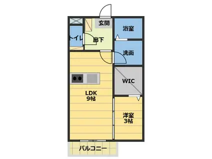 アープトライ東鷹跡A(1LDK/1階)の間取り写真