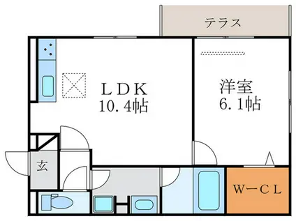 CASA SERESA(1LDK/1階)の間取り写真