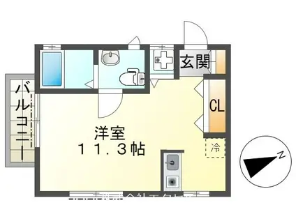 アットホームかわせみ2(ワンルーム/2階)の間取り写真