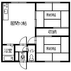 第3山崎マンション(2LDK/2階)の間取り写真