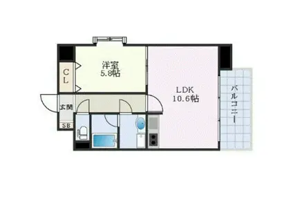 MARIO TERRACE 平野町(1LDK/2階)の間取り写真