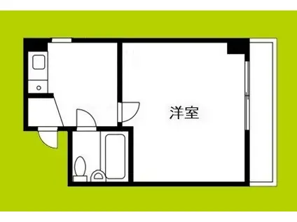 ホワイトハウス平野(1K/2階)の間取り写真