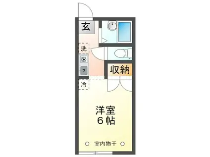 吉野ハイツA(ワンルーム/1階)の間取り写真