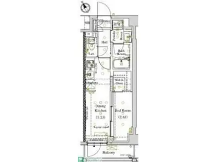 ARKMARK東大井(1DK/3階)の間取り写真