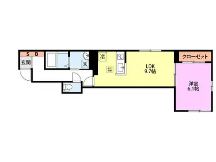 PONT DES CHATS(1LDK/1階)の間取り写真