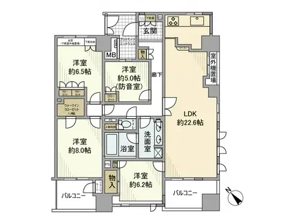 ビーコンヒル能見台センターヒル・E館(4LDK/11階)の間取り写真