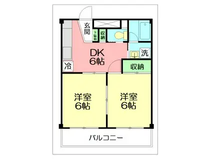 メゾン相模野(2DK/3階)の間取り写真